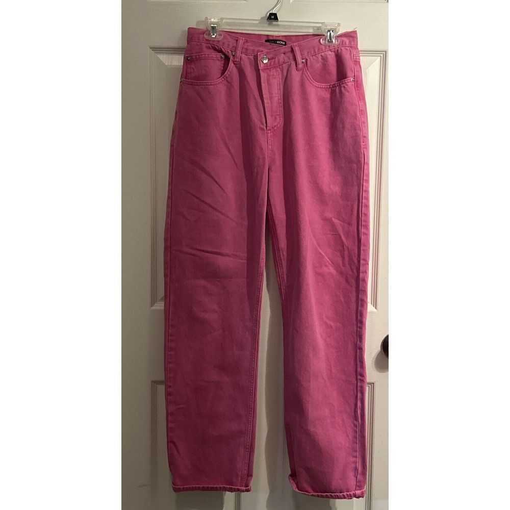 Fashion Nova Pink Jeans Size 7 Button Fly Relaxed Fit